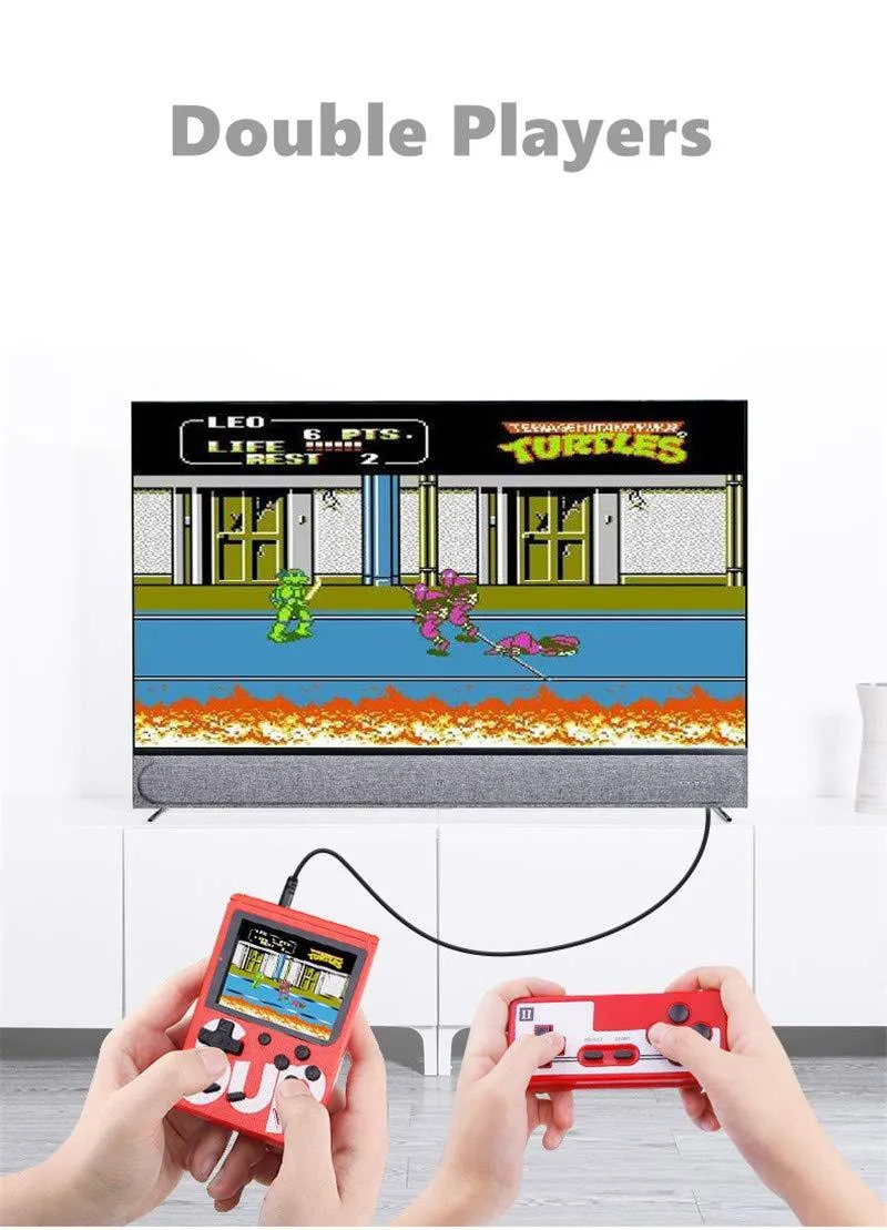 Sup 2 Player Video Game with Rechargeable Battery Handheld Console Colorful LCD Screen Portable Game with Remote Control with 400 in 1 Games