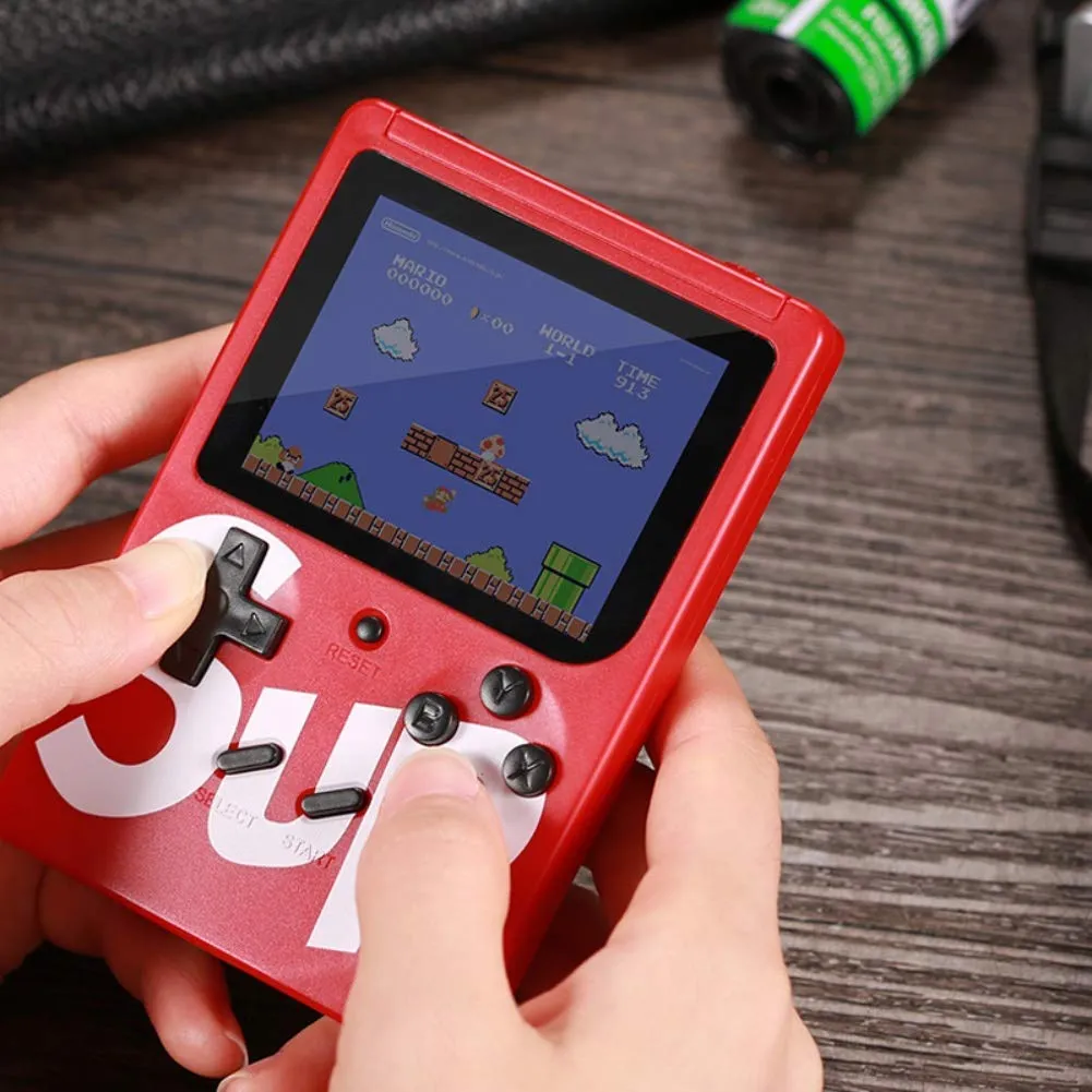 Sup 2 Player Video Game with Rechargeable Battery Handheld Console Colorful LCD Screen Portable Game with Remote Control with 400 in 1 Games
