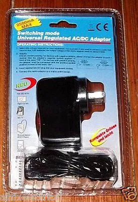 Universal 3-7Volt 2.5amp Switchmode AC Adaptor - Part # SMP-2000A