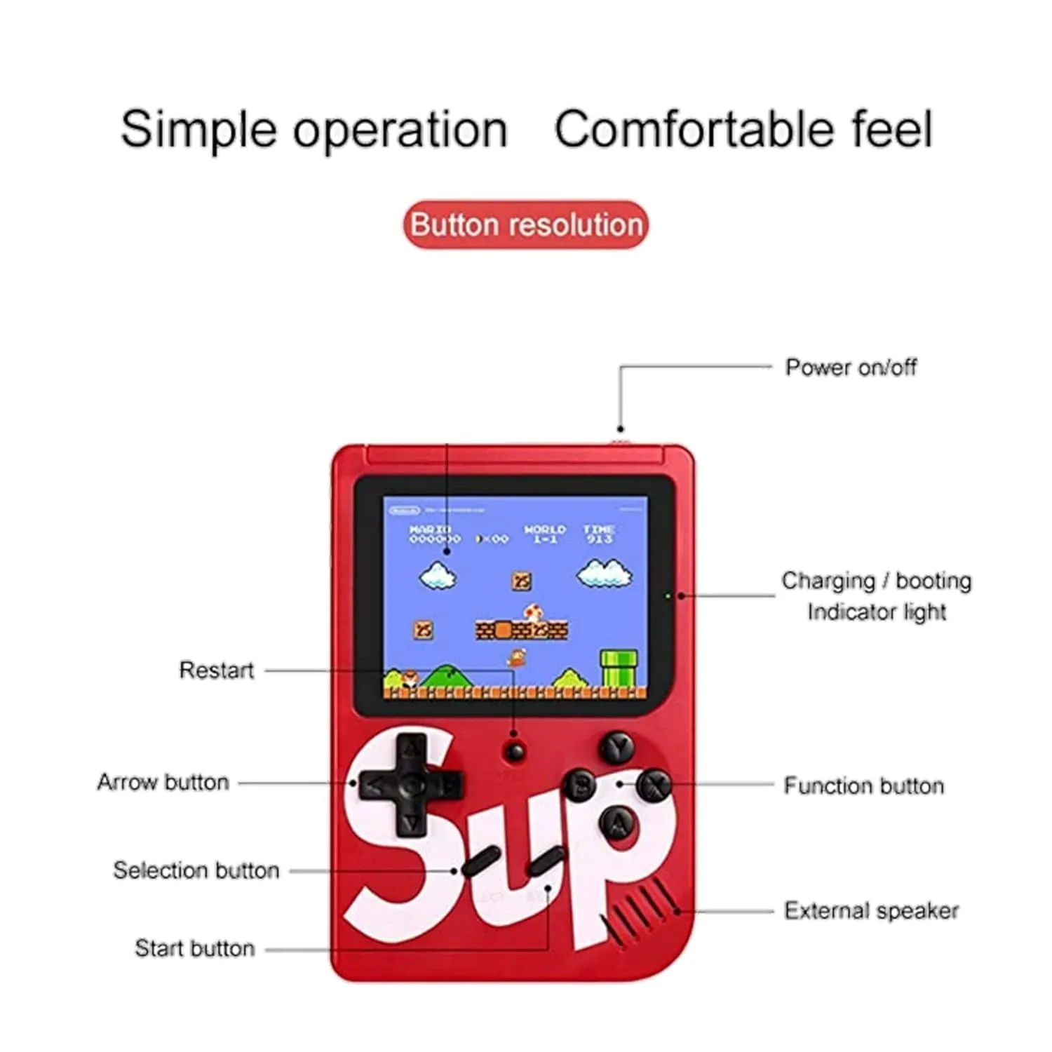 Video Game for Kids SUP 400 in 1 Retro Game Box Console Handheld Game PAD Box with TV Output & with Remote Controller Gaming Console (Colour and Design As Per Available Stock)