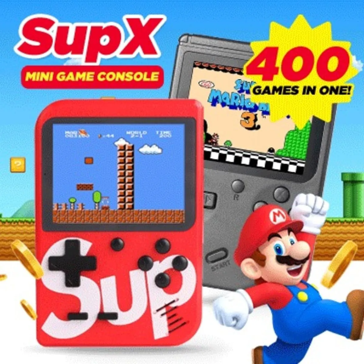 Video Game for Kids SUP 400 in 1 Retro Game Box Console Handheld Game PAD Box with TV Output & with Remote Controller Gaming Console (Colour and Design As Per Available Stock)