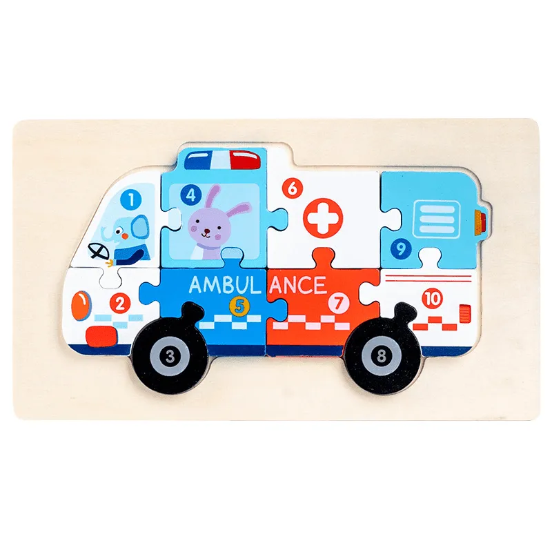 Wooden Educational Puzzle - Vehicles - Wooden jigsaw puzzles